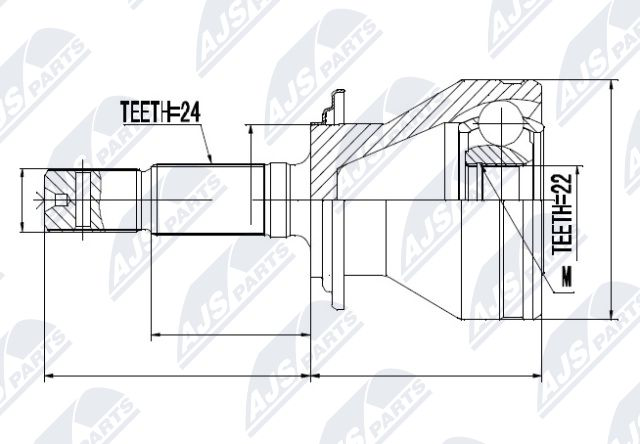 Zestaw przegubu, wał napędowy NTY NPZ-DA-013