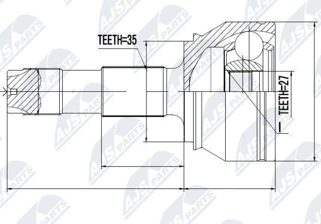 Zestaw przegubu, wał napędowy NTY NPZ-FT-037