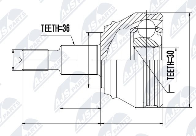Zestaw przegubu, wał napędowy NTY NPZ-VW-005