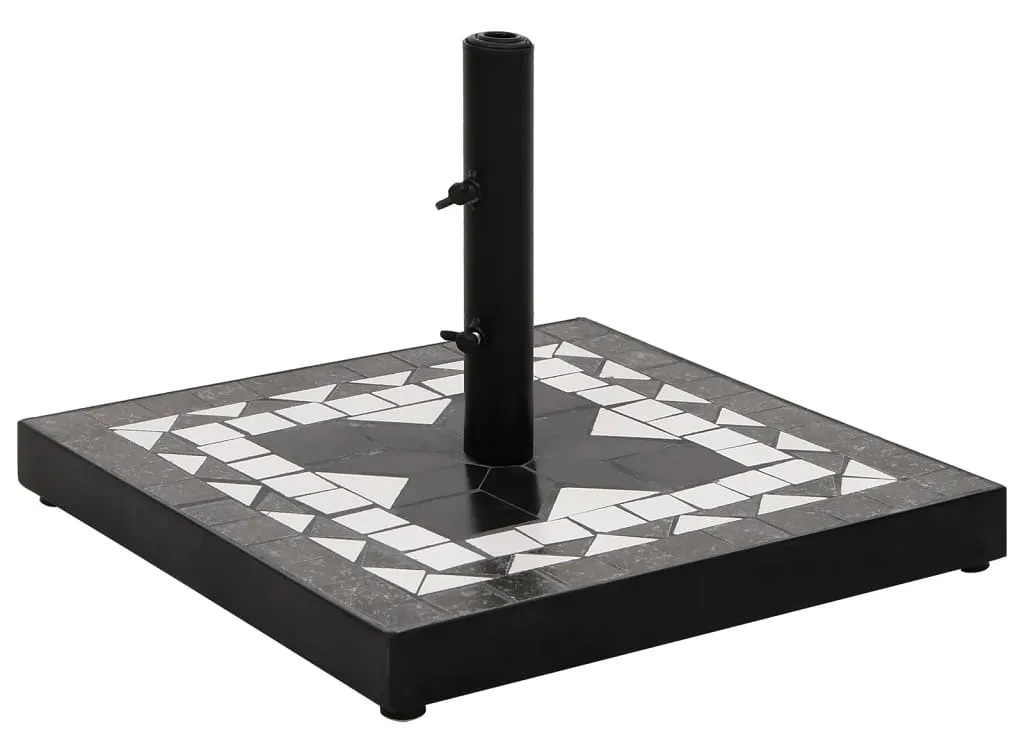 Czarno-biała ceramiczna podstawa do parasola M1-H16