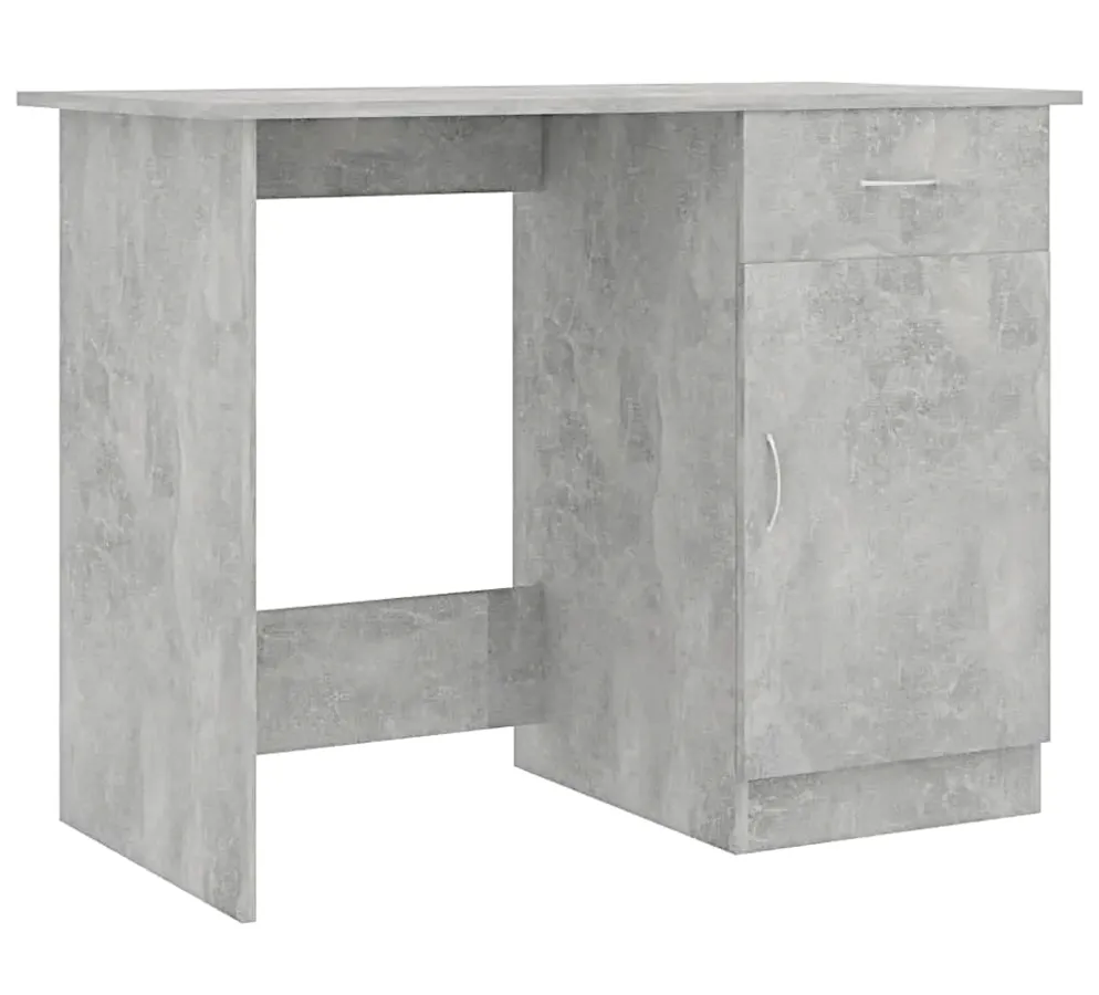 Szare biurko z szafką beton H7-Z12