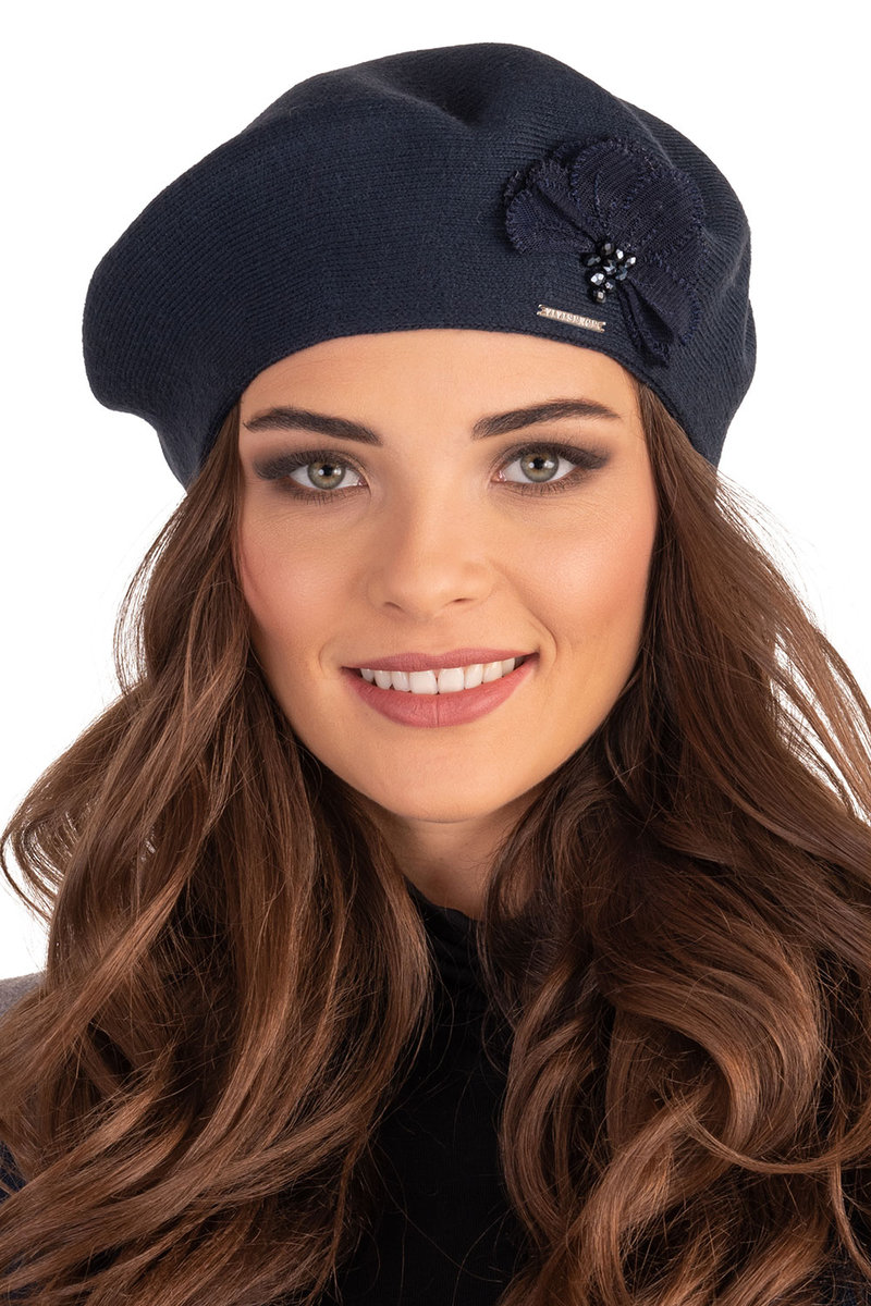 Vivisence 7036 Granatowy Uni Nakrycie Głowy Beret