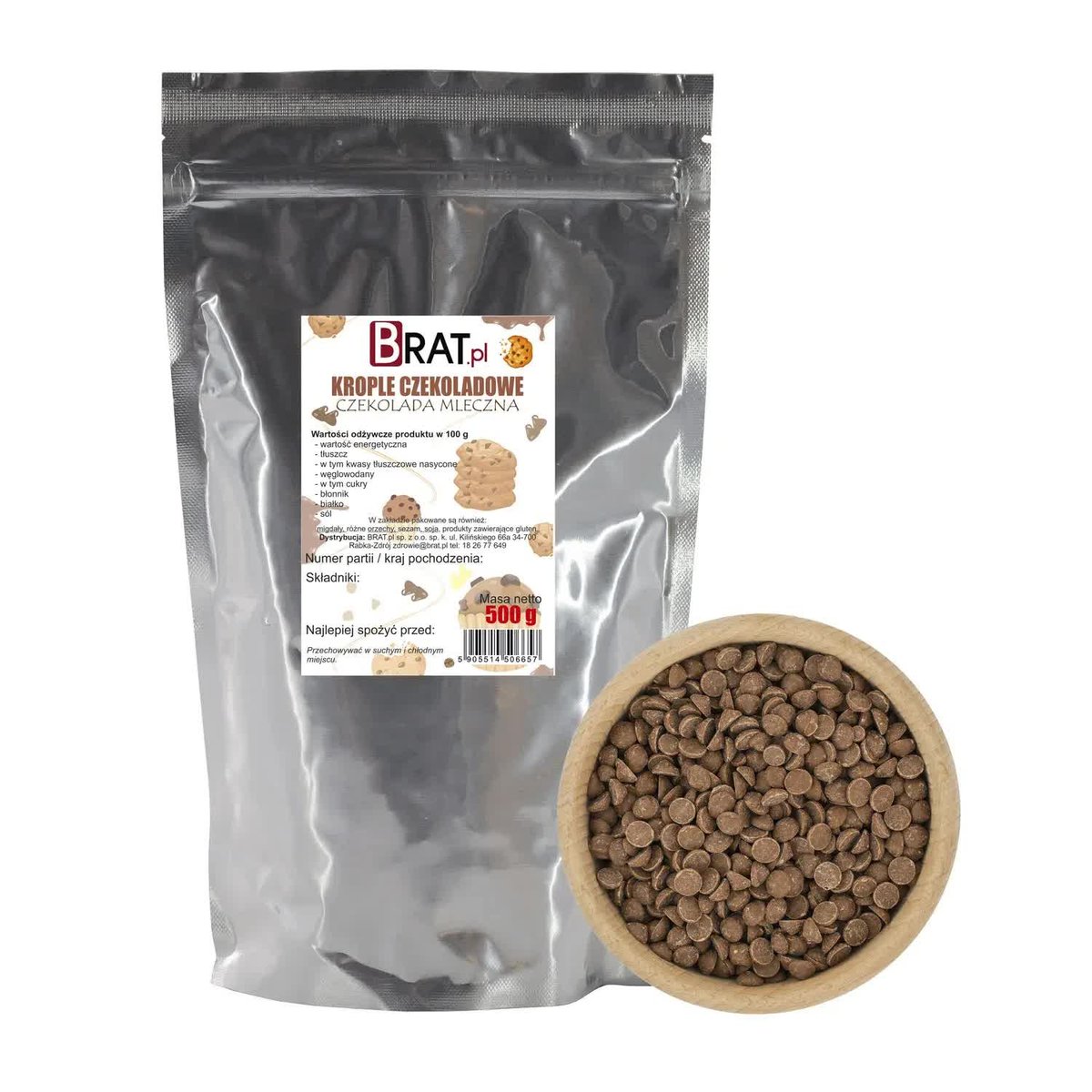 Krople czekoladowe - czekolada mleczna 500g