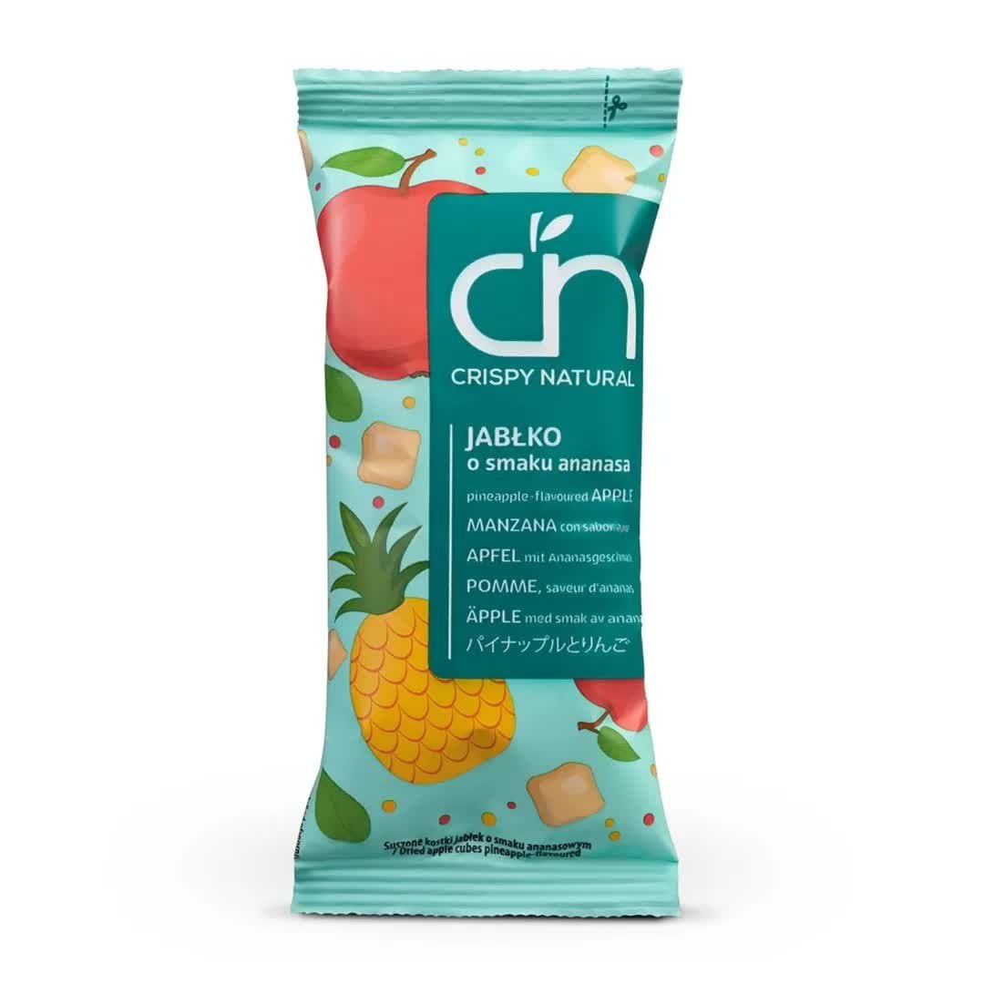 Kostki Jabłka z Sokiem z Ananasa Crispy Natural, 12g