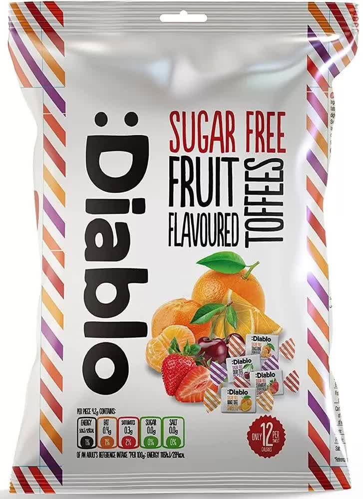 Cukierki Ciągutki Owocowe bez Cukru Diablo, 75g