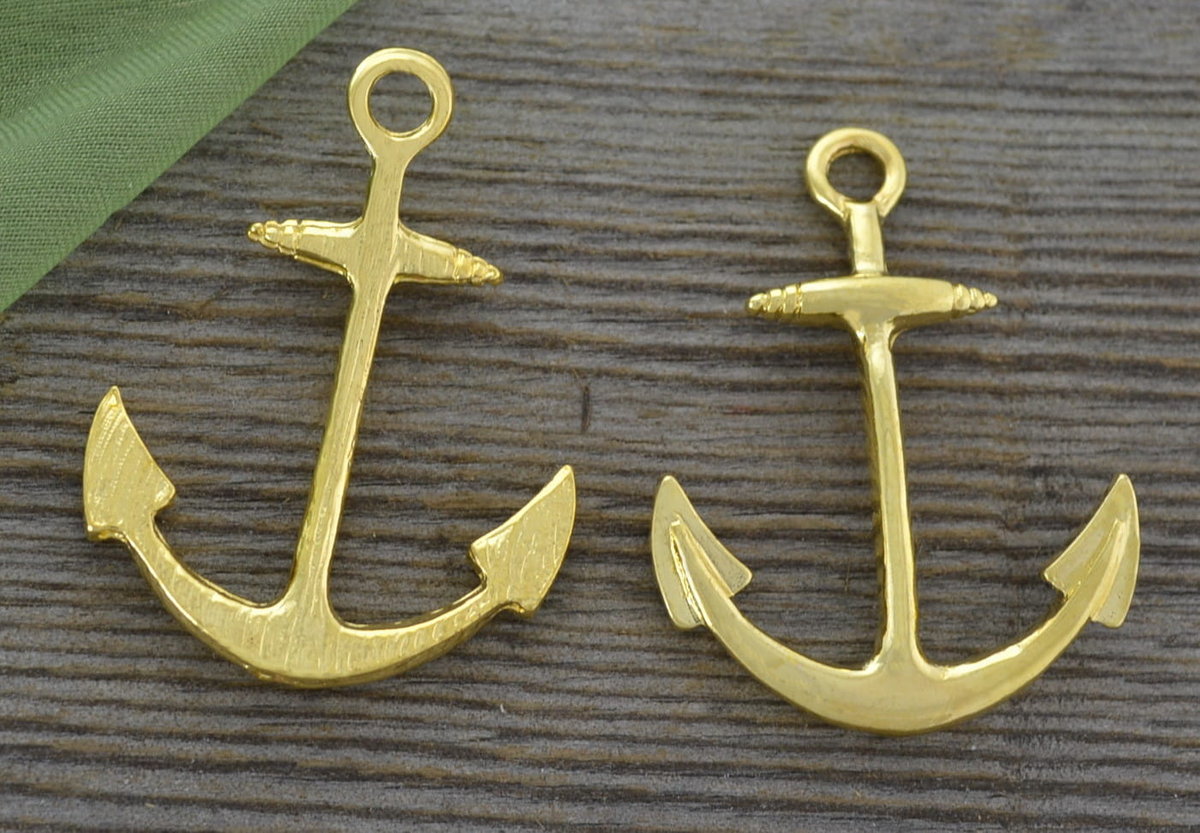 [21218] Element ozdobny łącznik kotwica złoty