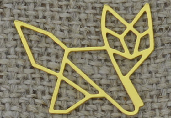 [27169] Element ozdobny lisek origami kolor złoty