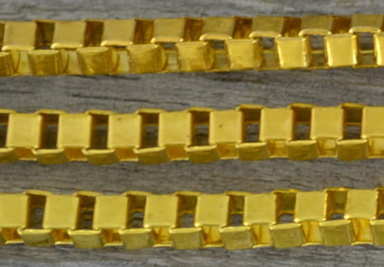 [21120] Łańcuszek szachownica 3*3mm złoty 50cm