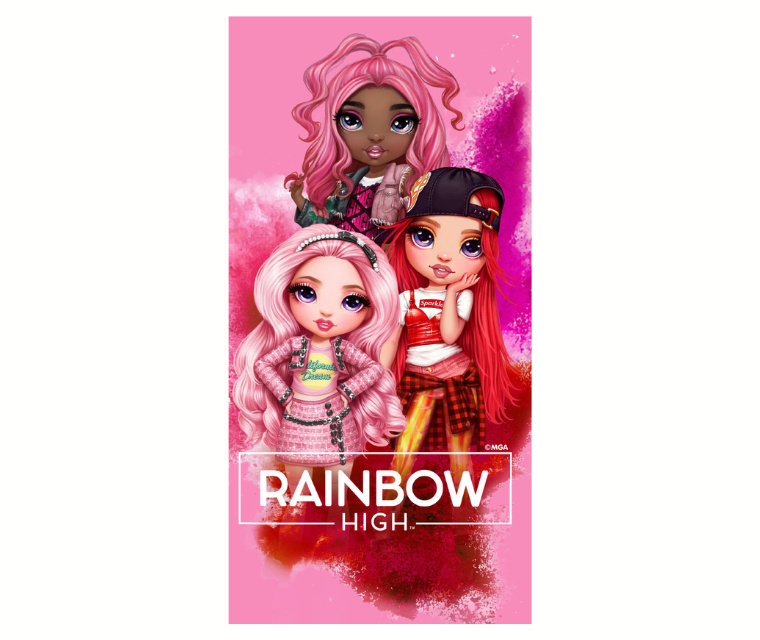 Ręcznik kąpielowy plażowy RAINBOW HIGH 70x140 Bawełna
