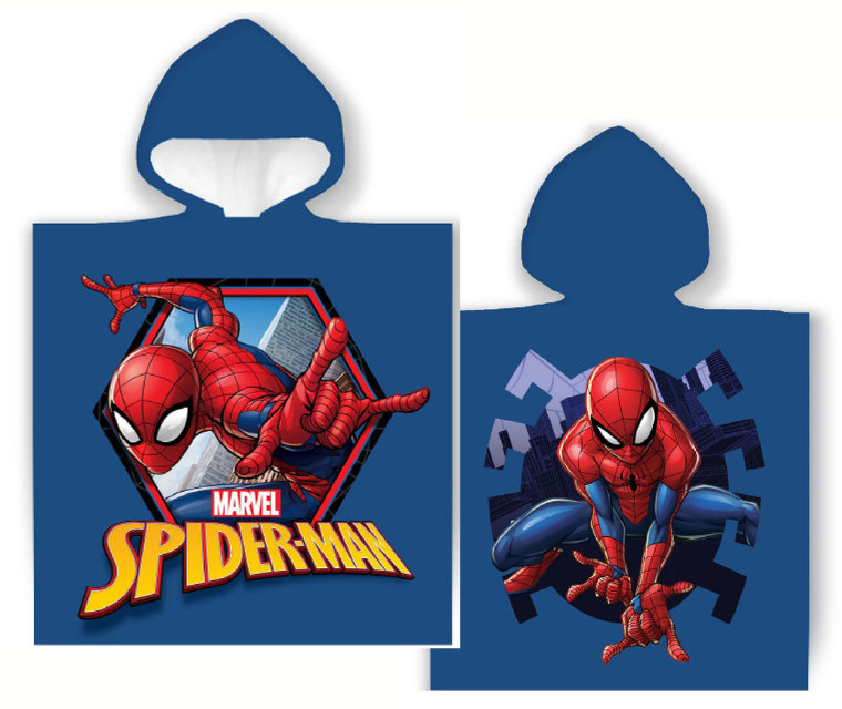 Ponczo Poncho Ręcznik SPIDERMAN dla dzieci 55x110 Kaptur Bawełna
