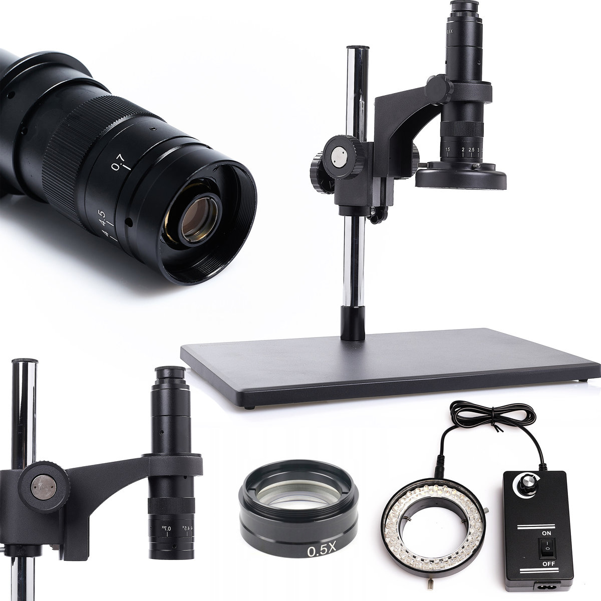 Mikroskop cyfrowy 10A Regulowane oświetlenie 60XLED Soczewka 0,5