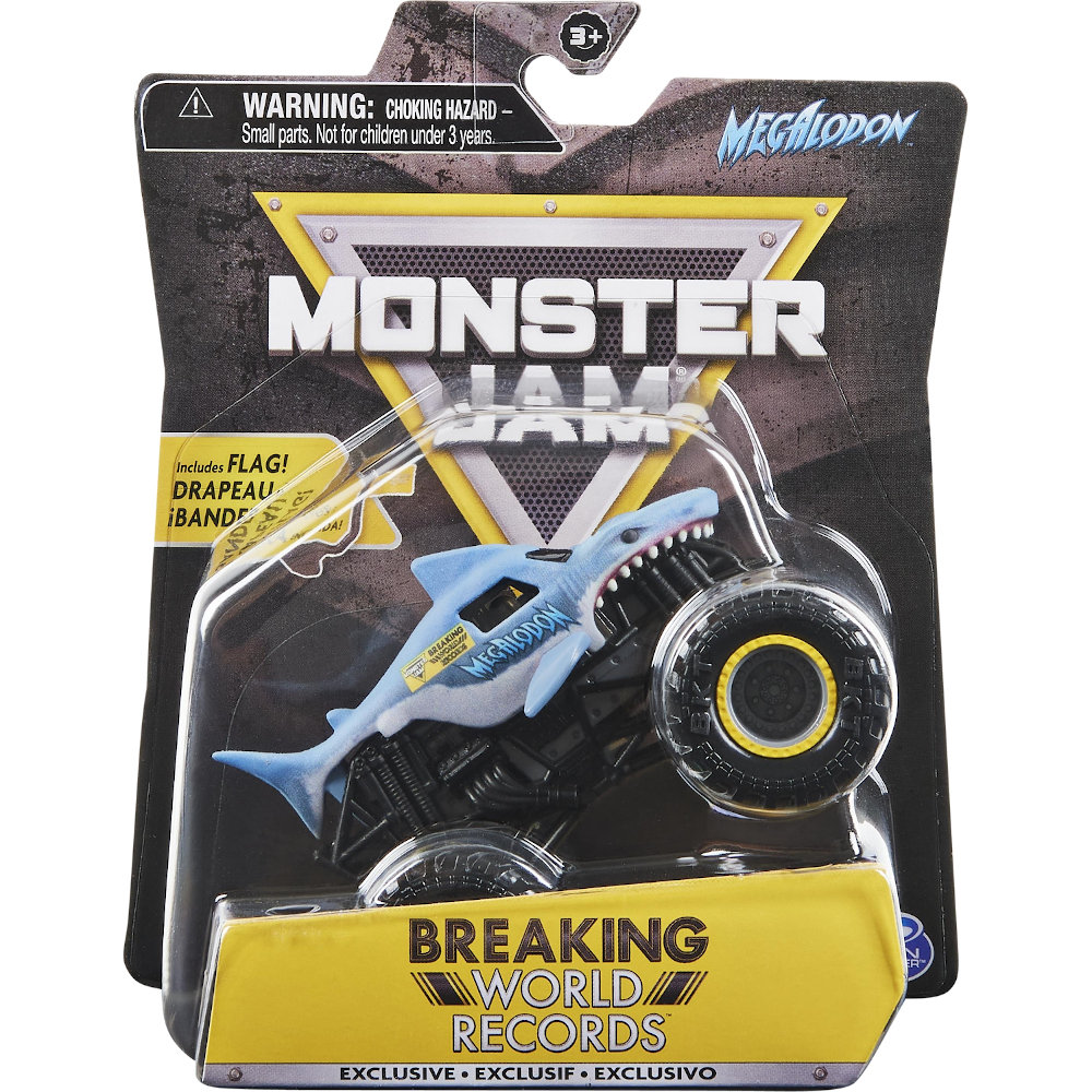 MONSTER JAM TRUCK AUTO TERENOWE 1-PAK BREAKING WORLD RECORDS MEGALODON 1:64