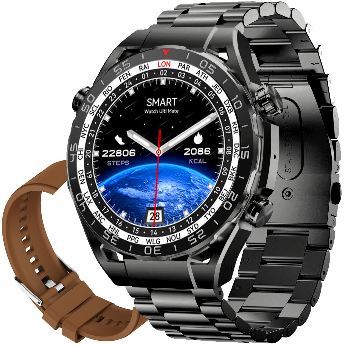 Фото - Смарт годинник Gravity Zegarek męski SMARTWATCH  GT13-4 BK/BK/BR 