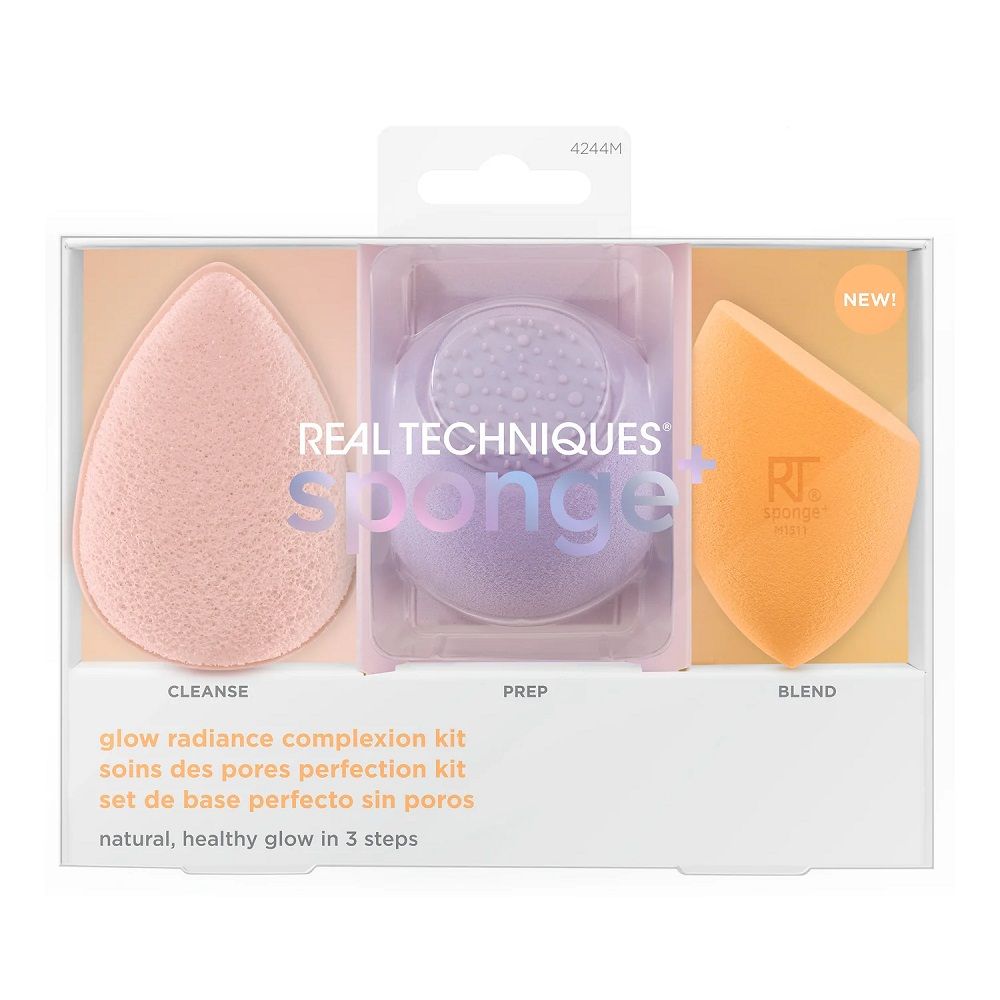 Pro-Glow Radiance Complexion zestaw gąbek do makijażu i oczyszczania twarzy 3szt