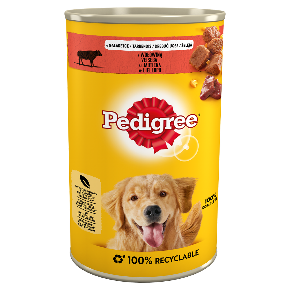 PEDIGREE Adult puszka 24x1200g - mokra karma pełnoporcjowa dla dorosłych psów, z wołowiną w galaretce