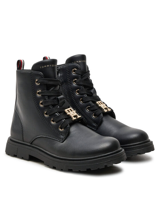 Tommy Hilfiger Trapery Lace-Up Bootie T1A5-33561-1351 S Czarny