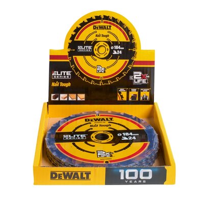 DeWALT Akcesoria - Tarcza do pilarki tarczowej Elite do drewna, 184x20 mm DT10401