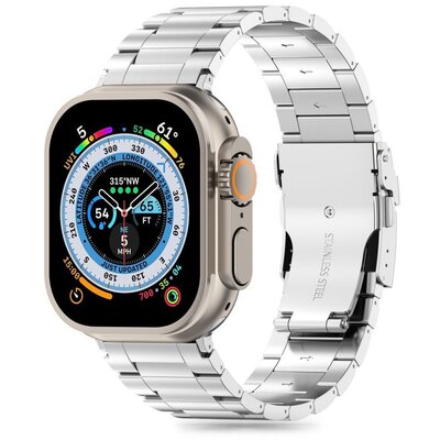 Pasek do APPLE WATCH 4 / 5 / 6 / 7 / 8 / 9 / SE / ULTRA 1 / 2 (42 / 44 / 45 / 49 MM) Tech-Protect Stainless Pro srebrne