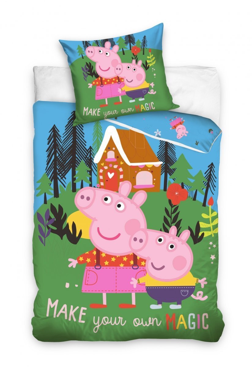 Komplet pościeli bawełna 140x200cm + 70x80cm ŚWINKA PEPPA