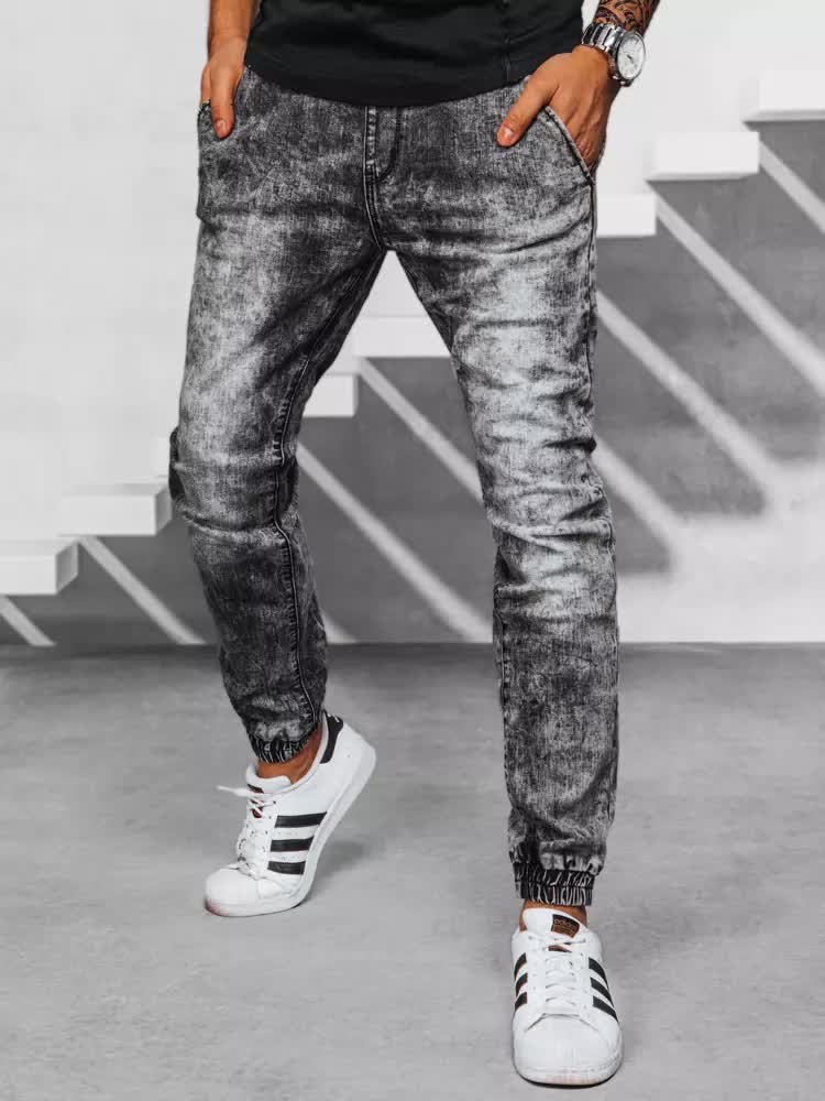 Spodnie męskie jeansowe joggery czarne Dstreet UX3943-S