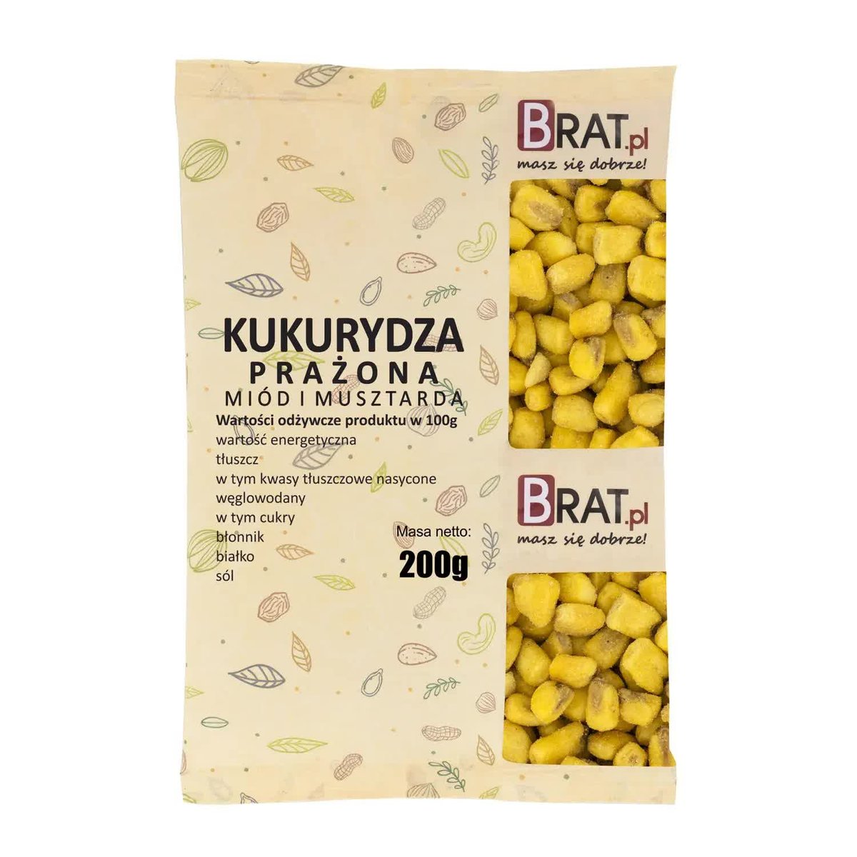 Kukurydza prażona miód i musztarda 200g Wysoka JAKOŚĆ Produkt NATURALNY