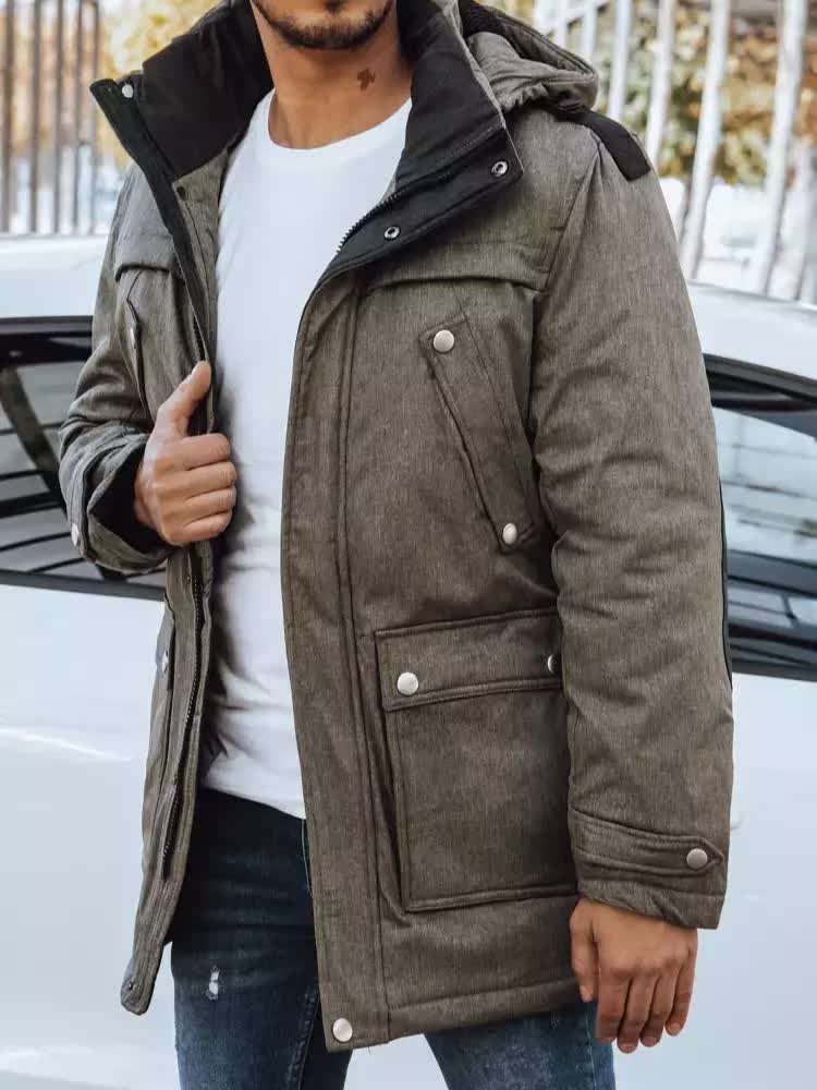 Kurtka męska zimowa khaki Dstreet TX4279-3XL