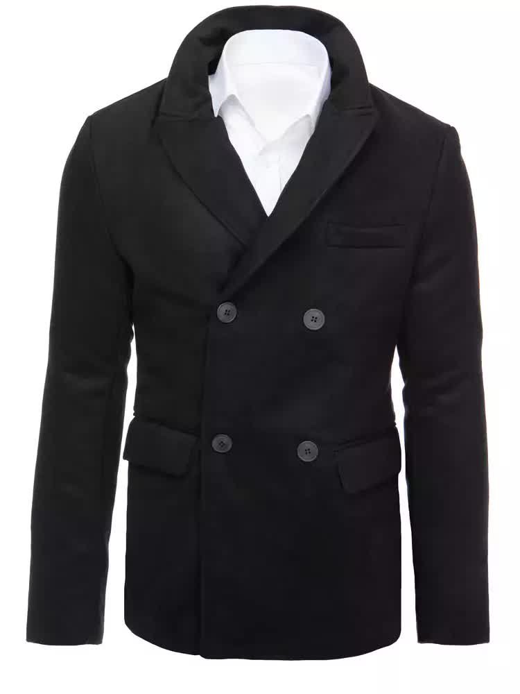Płaszcz męski czarny Dstreet CX0433-XL