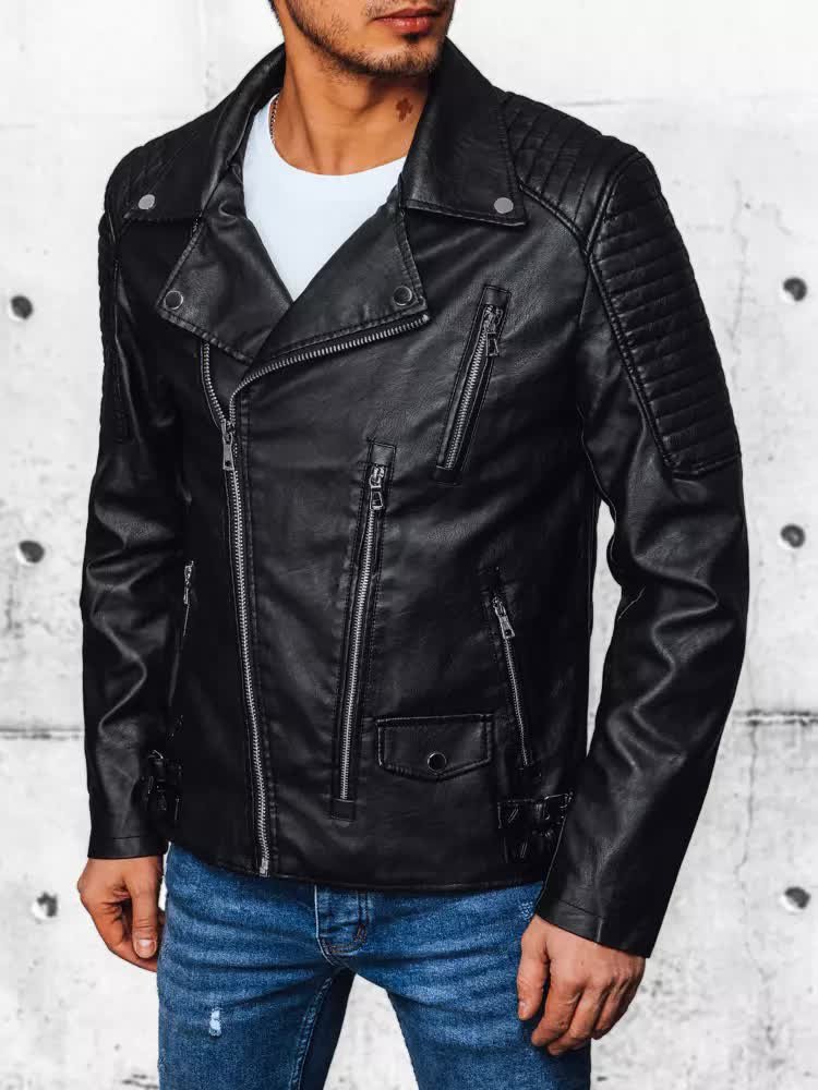 Kurtka męska skórzana czarna Dstreet TX4384-M