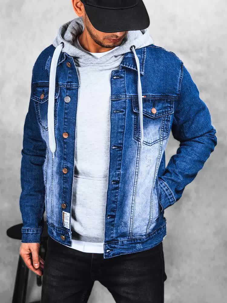 Kurtka męska jeansowa niebieska Dstreet TX4365-XXL