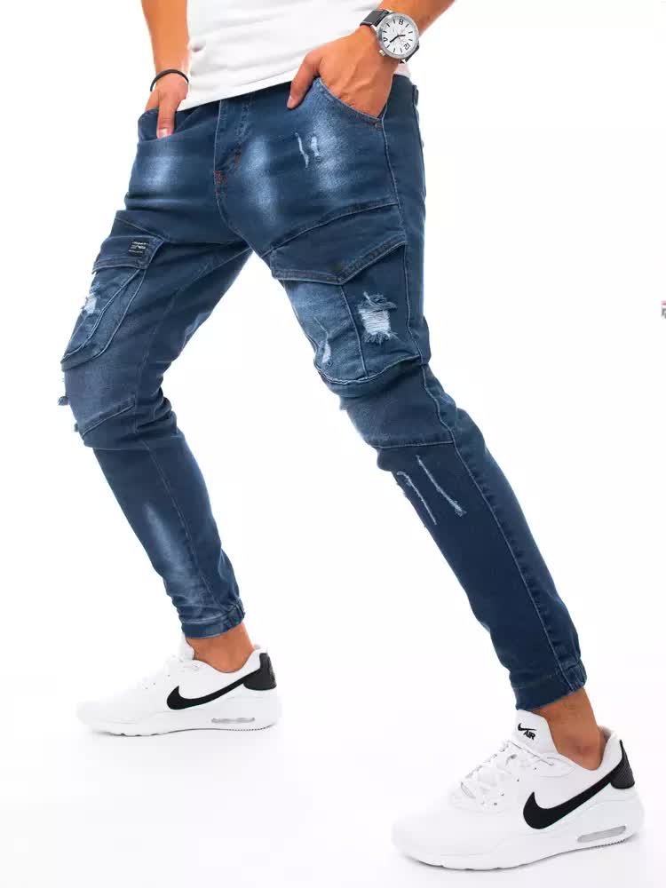 Spodnie męskie jeansowe typu bojówki niebieskie Dstreet UX3270-30