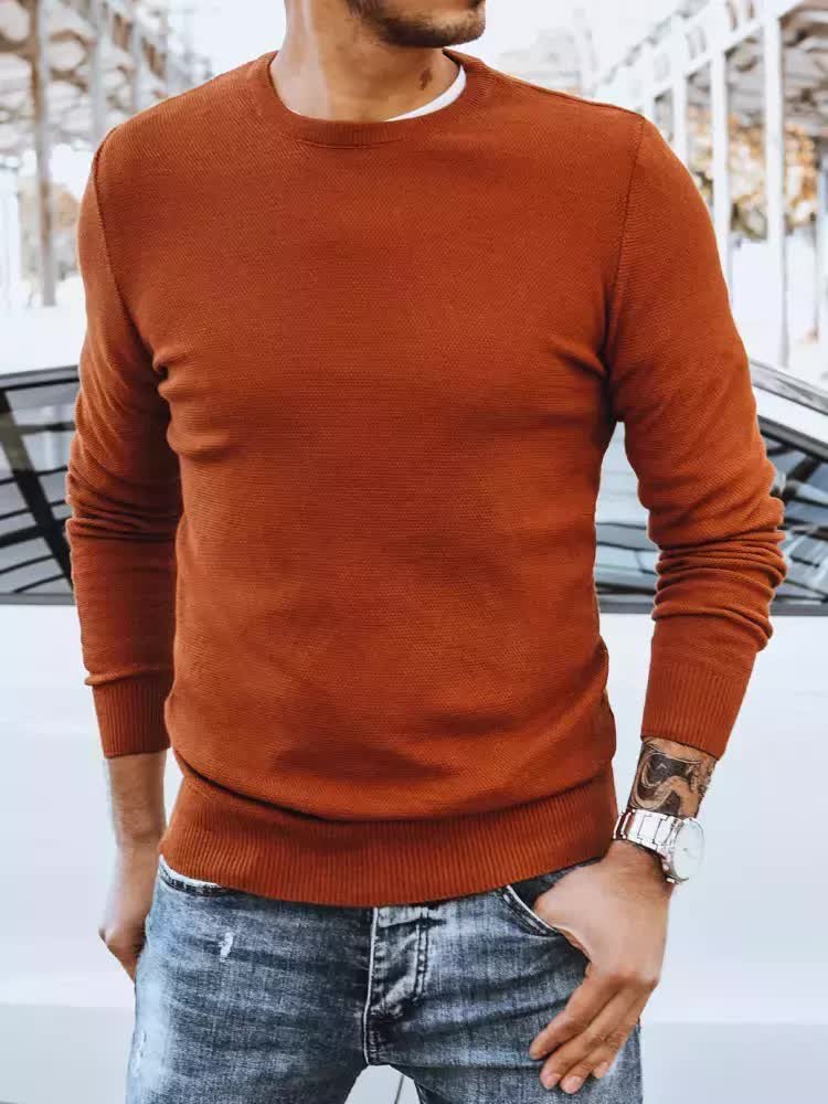 Sweter męski klasyczny rudy Dstreet WX1936-XL