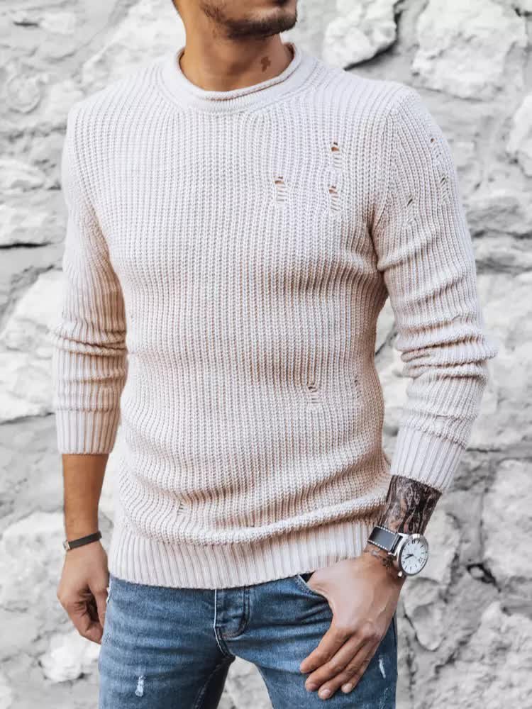 Sweter męski beżowy Dstreet WX1992-M