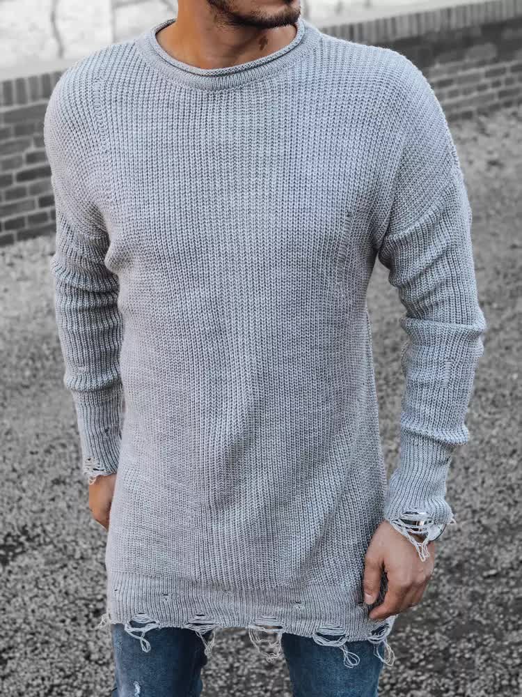 Sweter męski jasnoszary Dstreet WX1963-M