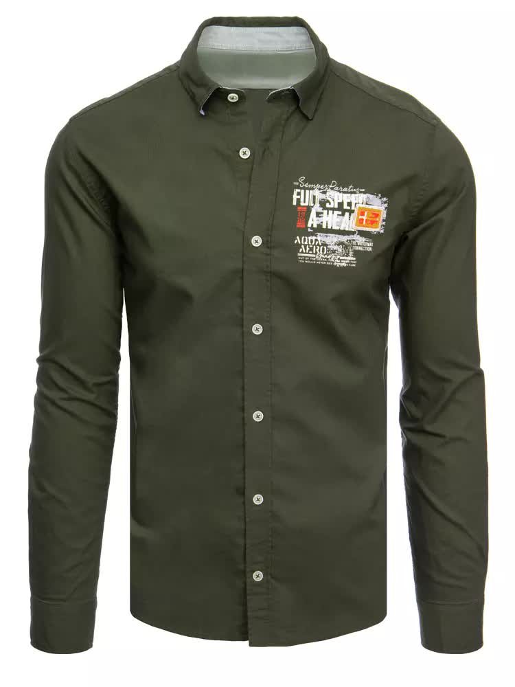 Koszula męska khaki Dstreet DX2279-L