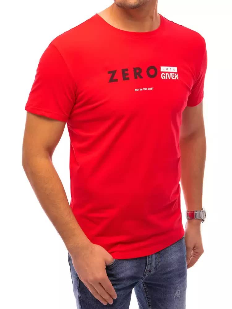 T-shirt męski z nadrukiem czerwony Dstreet RX4742-XL