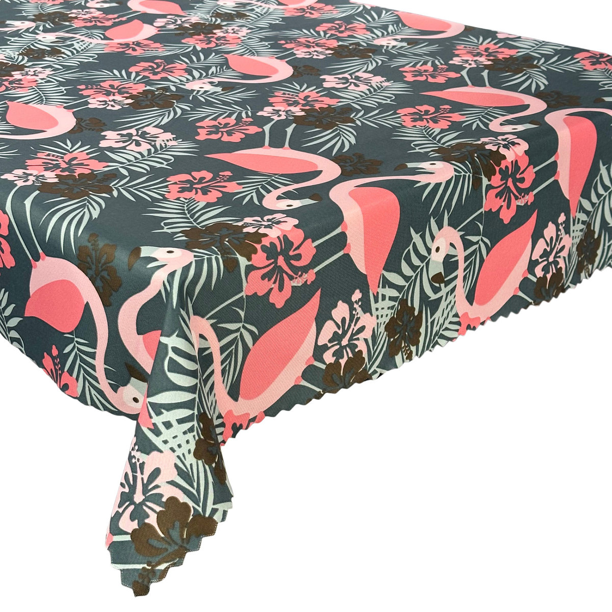 Obrus Poliestrowy Wodoodporny Plamoodporny Kuchnia i Ogród Flamingi-140x140 cm