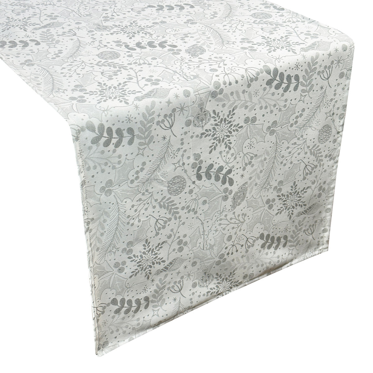 Bieżniki i Serwety Plamoodporne Świąteczny Boże Narodzenie Szary Jemioła Z-3201 -40x120 cm