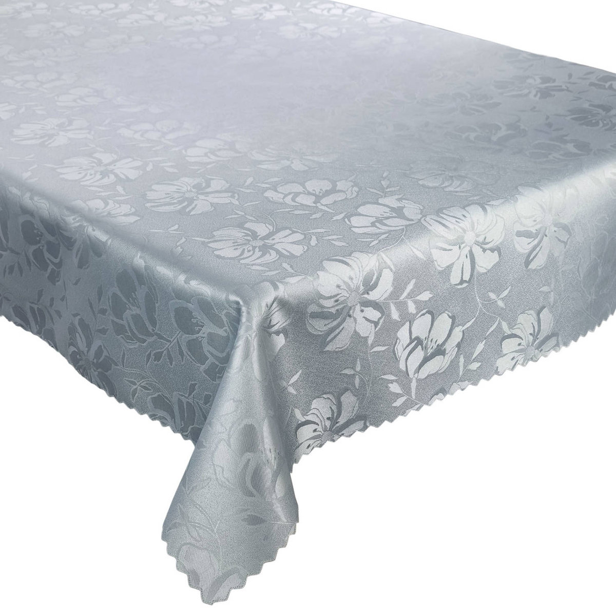 Obrus Plamoodporny Kwiaty 3329 Szary -130x220 cm