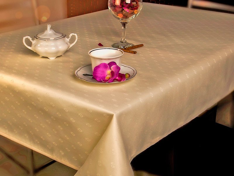 Obrus Restauracyjny Obszywany Ecru 14-160x240 cm