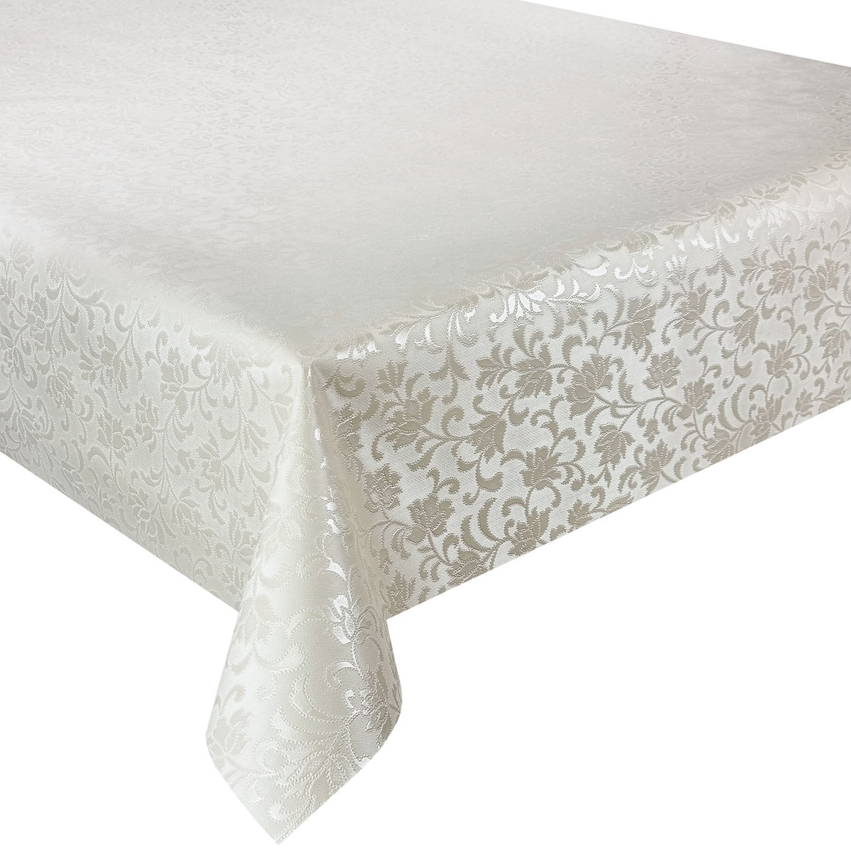 Obrus Ceratowy Biały Żakardowy Fantastik 514-51-120x140 cm