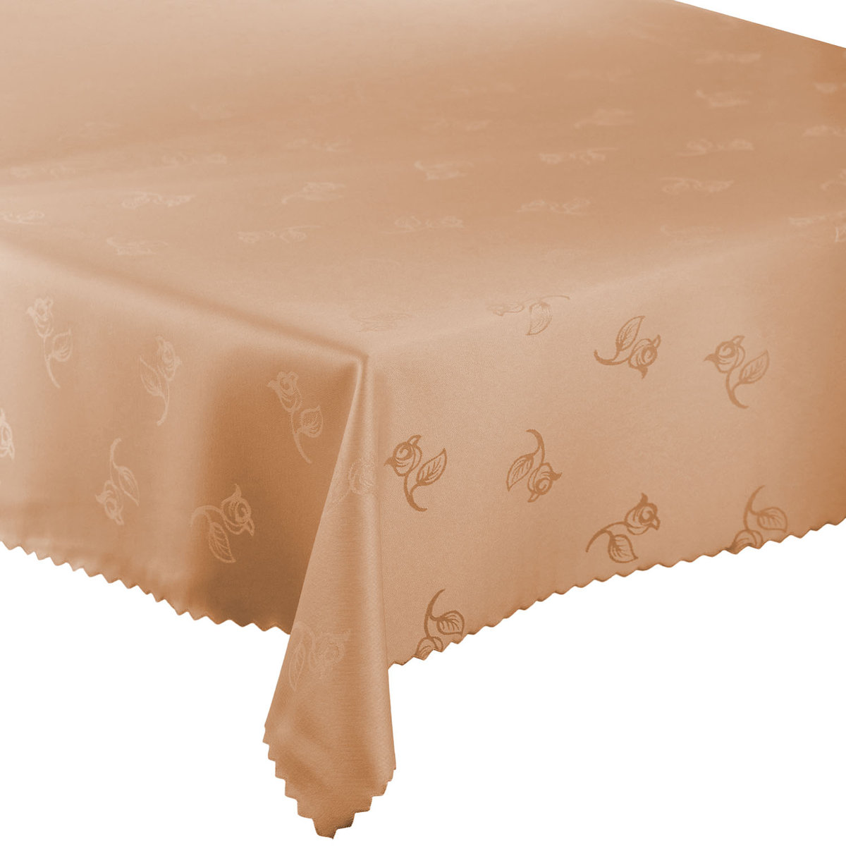 Obrus Plamoodporny 147 Beżowy Różyczki-130x280 cm