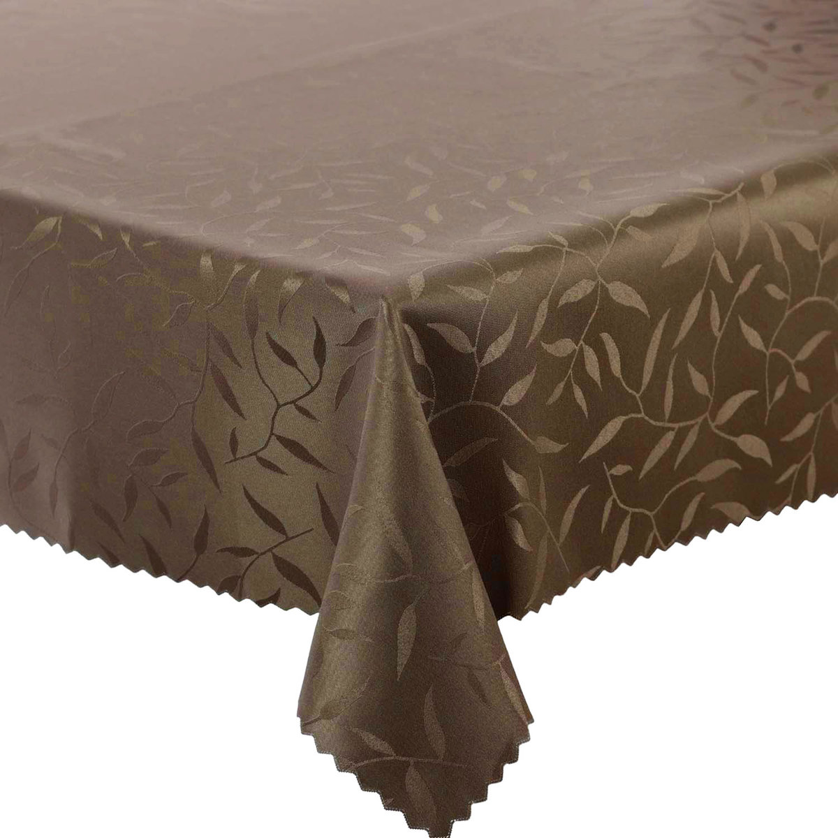 Obrus Plamoodporny 154 Brązowy Listki-130x280 cm