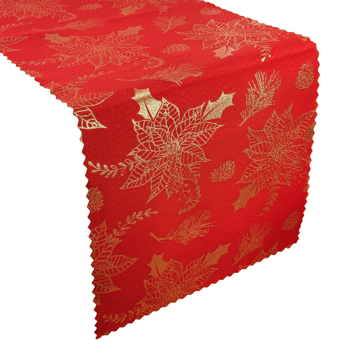 Dwustronne Bieżniki Plamoodporne Świąteczny Czerwony Złota Gwiazda Betlejemska Z-2888-50x100 cm