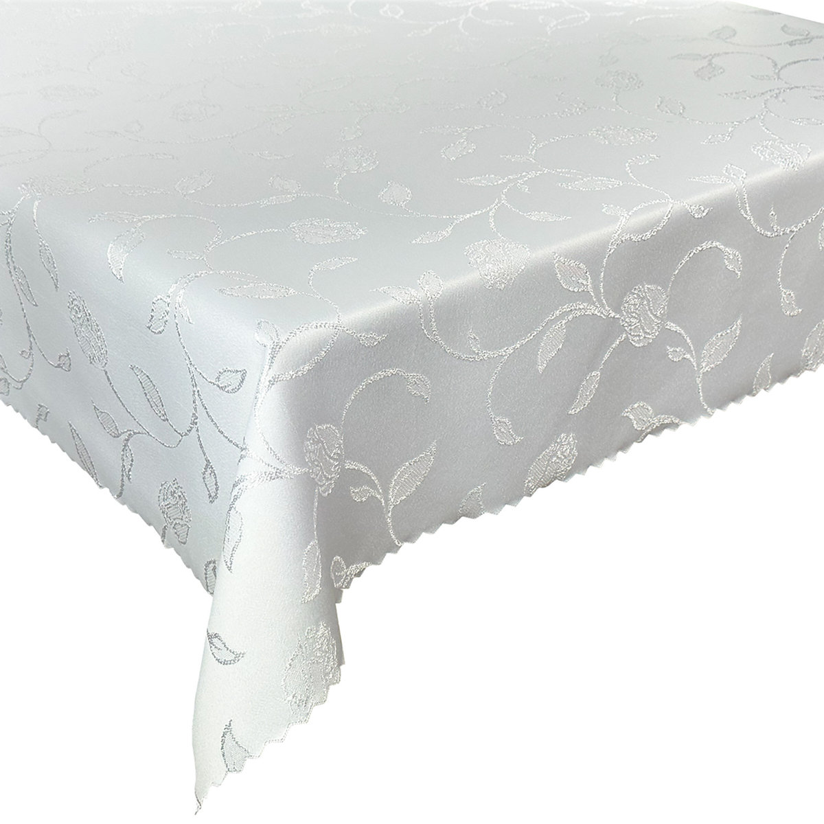 Obrus Plamoodporny Lux Biały Tulipan-140x140 cm