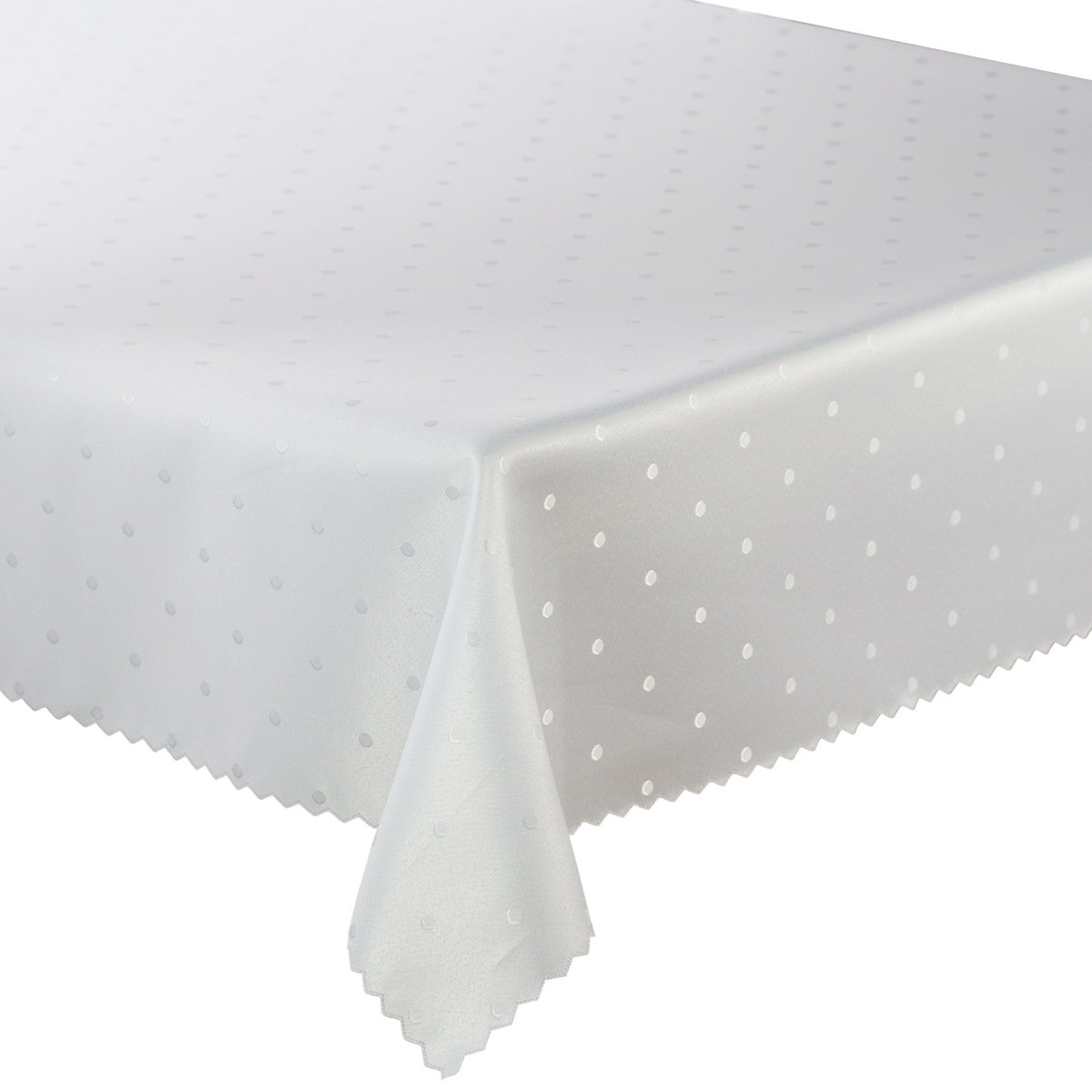 Obrus Plamoodporny Kropki Biały-160x240 cm