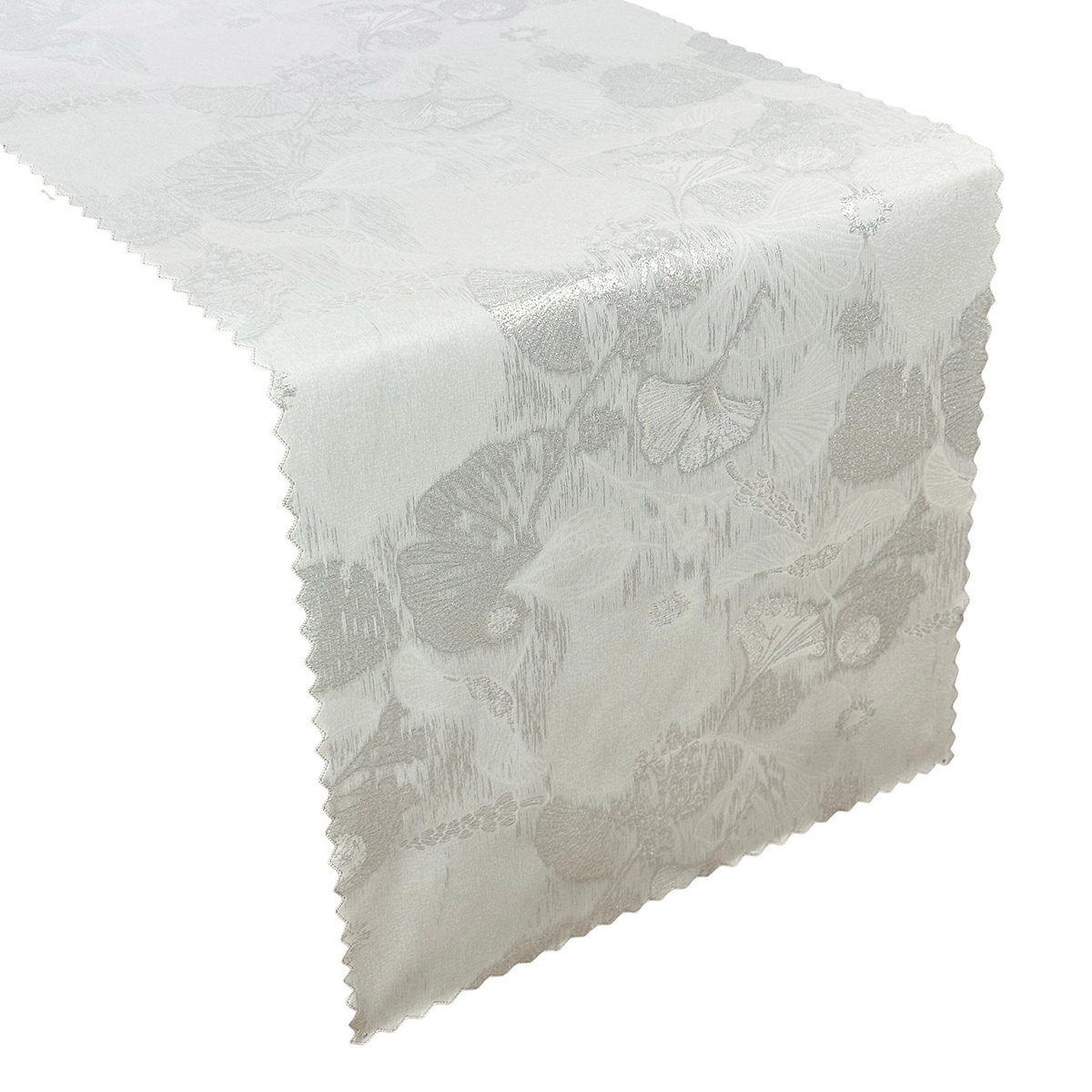 Bieżnik Plamoodporny Listki Srebro Z-3265-40x120 cm