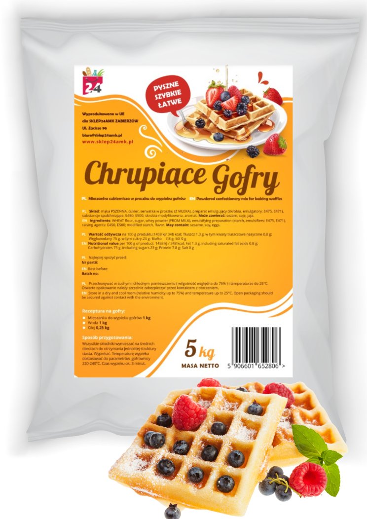 Mieszanka na gofry ciasto biszkoptowe 5 kg CIASTO NA GOFRY  w proszku