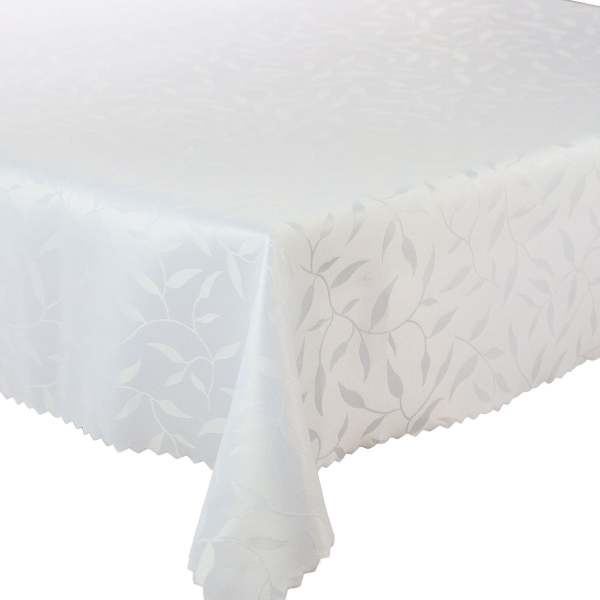 Bieżniki i Serwety Plamoodporne 154 Biały Listki-50x100 cm