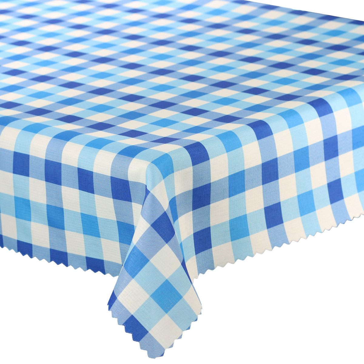 Obrus Plamoodporny Druk Niebieska Krata-155x220 cm