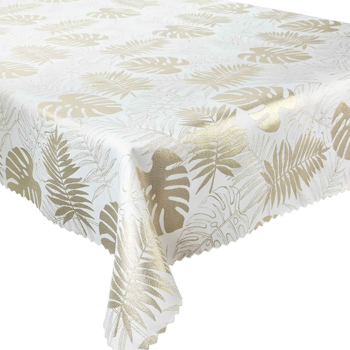Dwustronny Obrus Plamoodporny Liście Monstera Złoty Z-2771 -160x300 cm